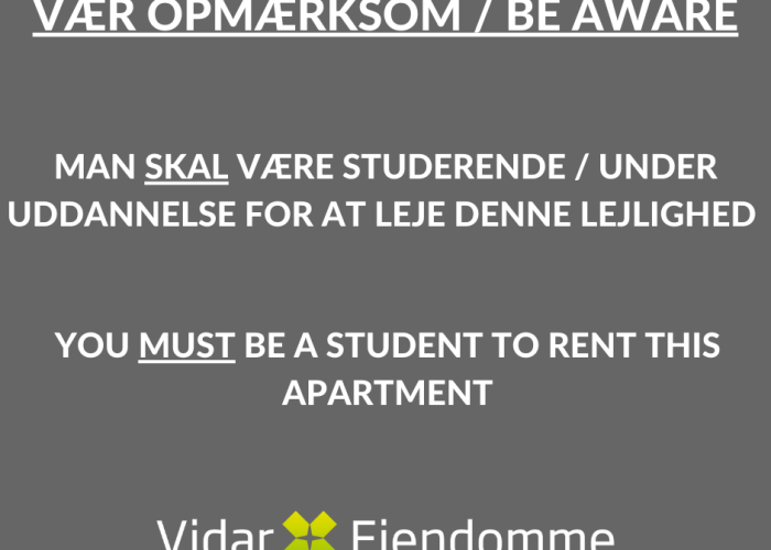Smallegade, man skal være studerende